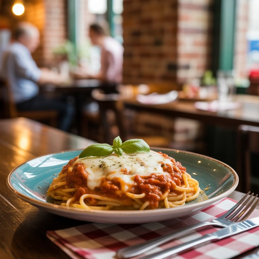 肉酱意面配烟熏马苏里拉